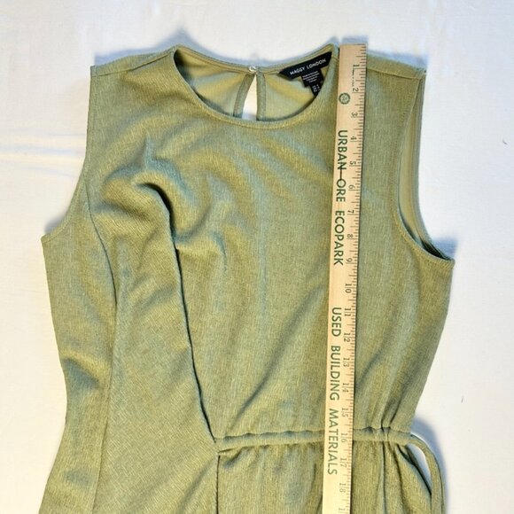 Green textured Maggie London faux-wrap dress size 4 - Picture 8 of 10